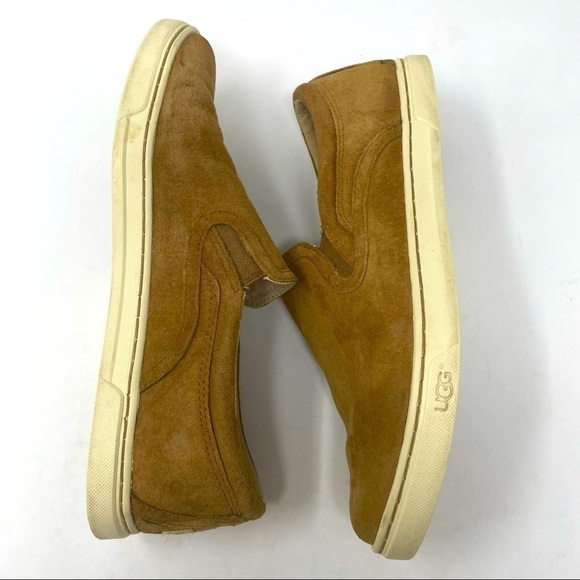 UGG Leather Slip-On Loafers Light Sheepskin Lining Tan Size 7 - Picture 4 of 9